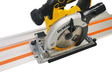 Dewalt DCS391 DCS565 circular saw adapter guide rail base compatible with EVOLUTION guide rail track