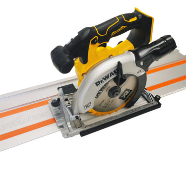 Dewalt DCS391 DCS565 circular saw adapter guide rail base compatible with EVOLUTION guide rail track
