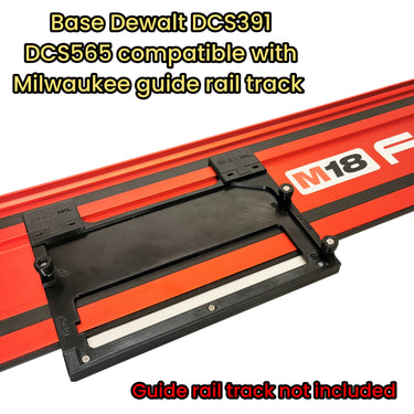 Dewalt DCS391 DCS565 circular saw adapter guide rail base compatible with MILWAUKEE guide rail track