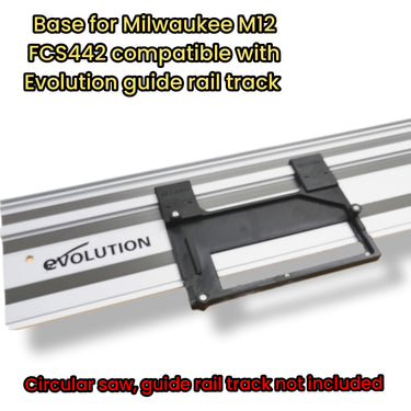 Milwaukee M12FCS442 2521-20 circular saw adapter guide rail base compatible with EVOLUTION guide rail track