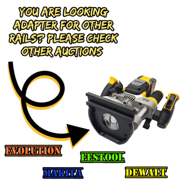 Dewalt DCW620 router adapter guide rail base compatible with EVOLUTION guide rail track