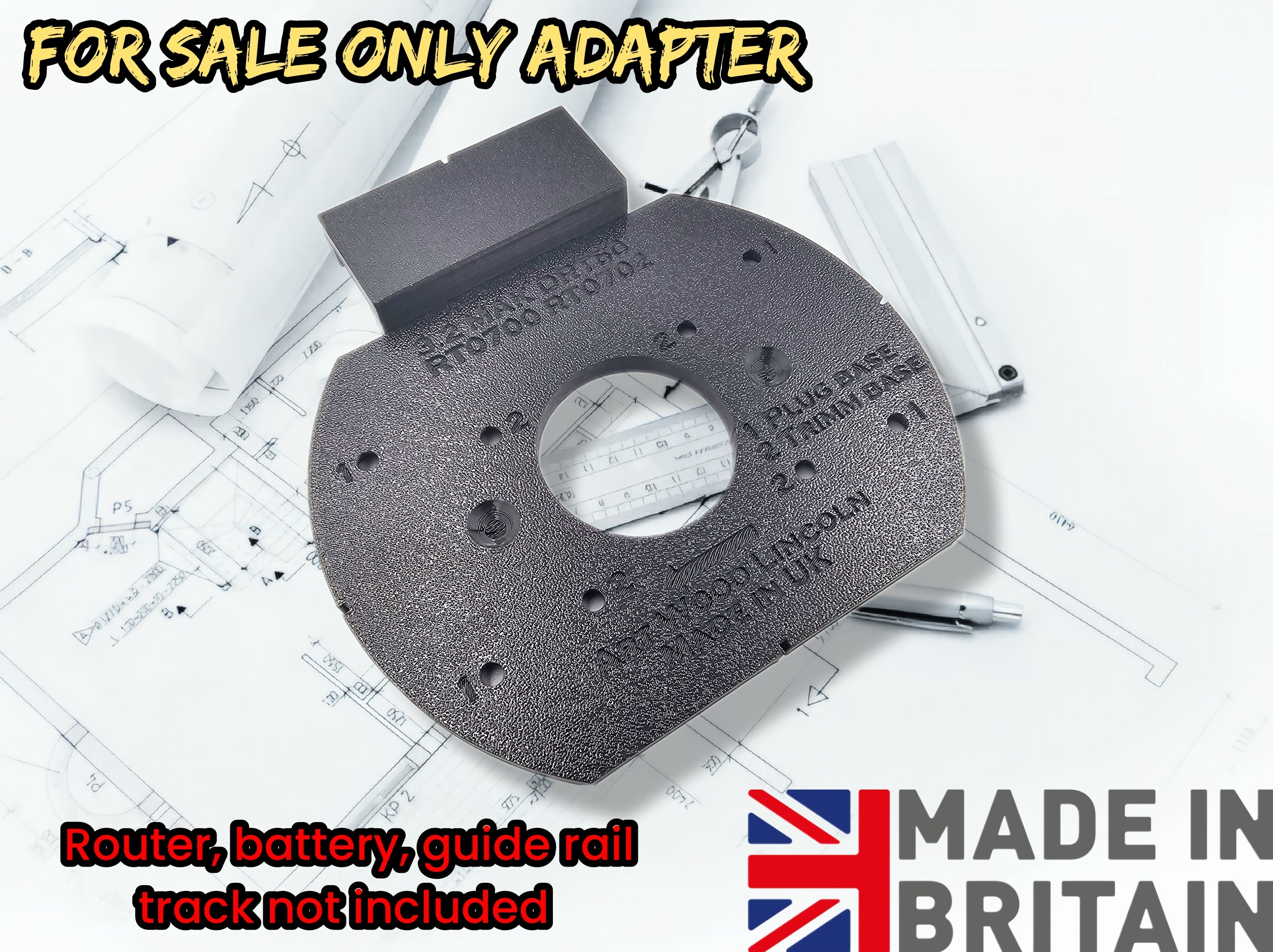 Makita DRT50 RT0700 RT0702 XTR01Z router 2in1 adapter guide rail TRIMM ...