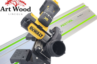 Dewalt DCS438 76mm Cut Off Tool adapter 45 degree angle tile chamfer compatible with FESTOOL guide rail track