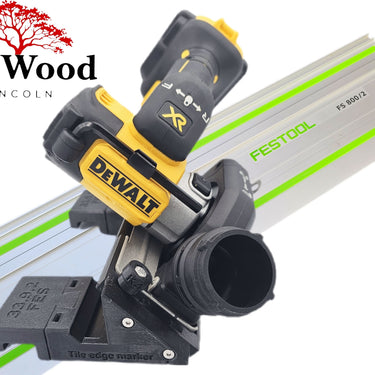 Dewalt DCS438 76mm Cut Off Tool adapter 45 degree angle tile chamfer compatible with FESTOOL guide rail track