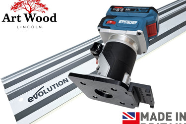 Erbauer ERI1111ROU router adapter guide rail TRIMMER base compatible with EVOLUTION guide rail track