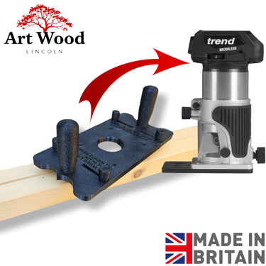 Trend T18S/R14 center jig adapter router base Mortises Groove Slotting