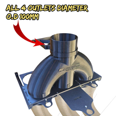 Blast gate 3 way 100mm vacuum dust extraction waste pipe systems splitter
