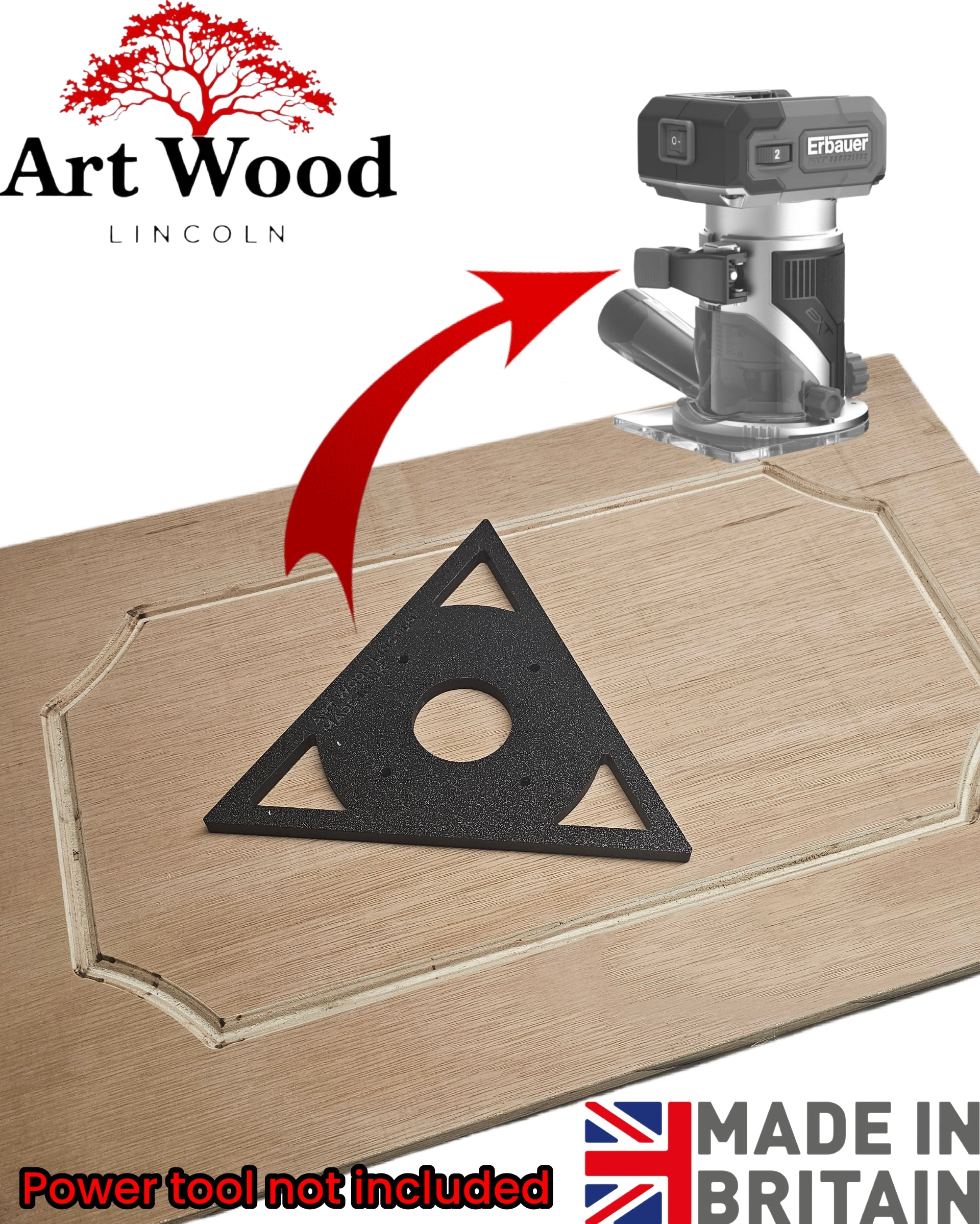 Erbauer ERI1111ROU Triangular Triangle trim router sub-base door patte ...