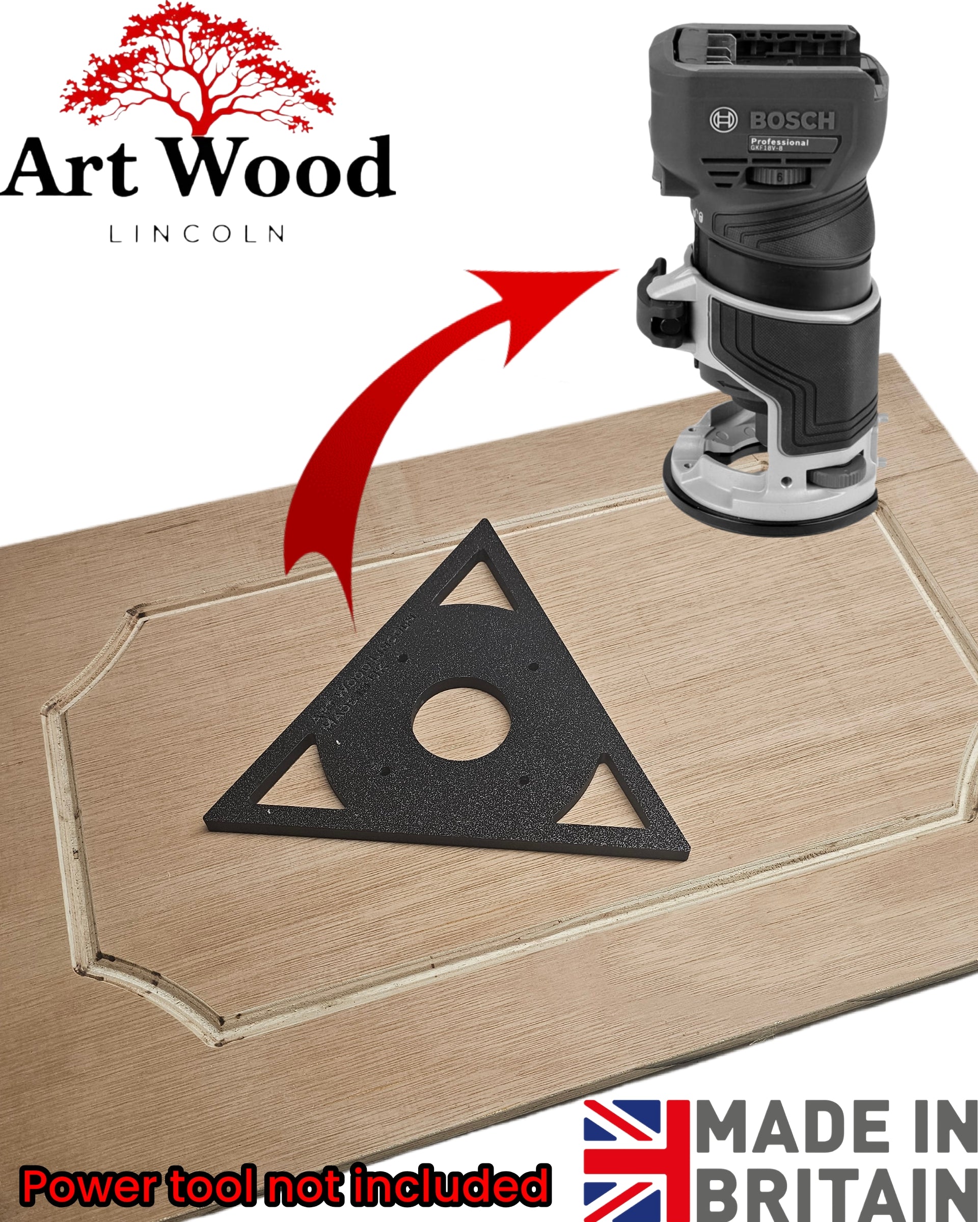 Triangle Shaped Router Bosch GKF18V-8 Triangular Triangle trim router sub-base door pattern ...