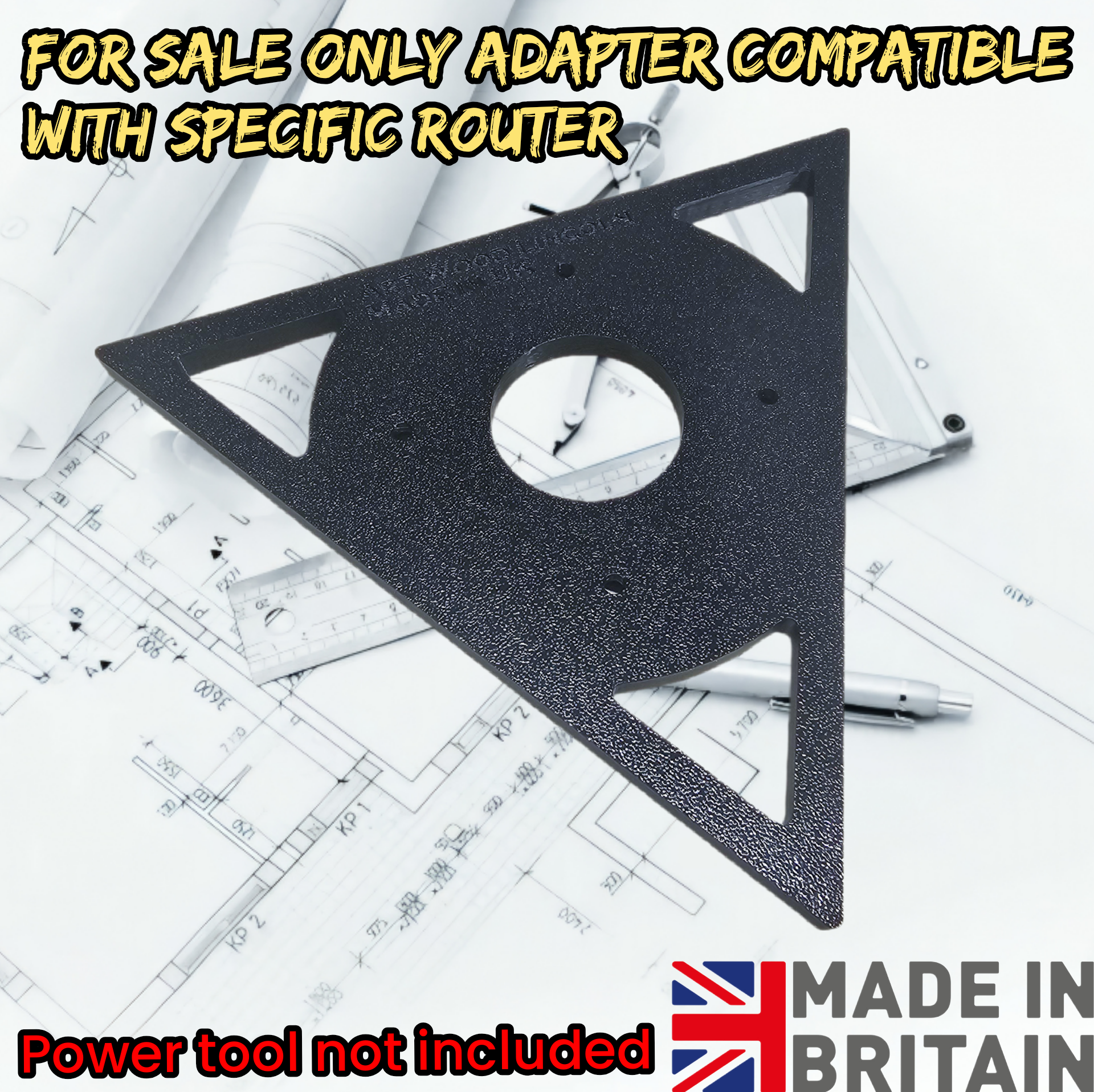 Bosch GKF18V-8 Triangular Triangle trim router sub-base door pattern ...