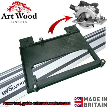 Erbauer ECS1400 circular saw adapter guide rail base compatible with EVOLUTION guide rail track