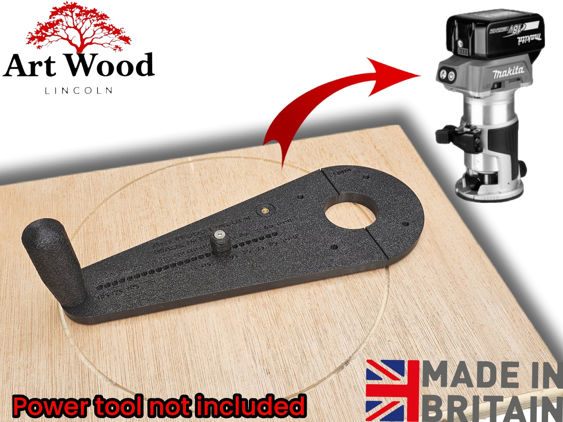 Dotco Router Offset Guide Makita DRT50 RT0700C RT0702 2in1 router base Offset Circle Jig 120-370 ...