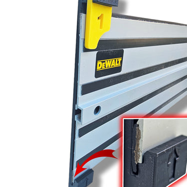 Set of wall mount holder bracket for DEWALT saw guide rail track single or double slot