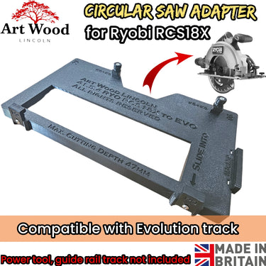 Ryobi RCS18X1 circular saw adapter guide rail base compatible with EVOLUTION guide rail track