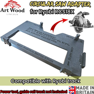 Ryobi RCS18X1 circular saw adapter guide rail base compatible with RYOBI guide rail track