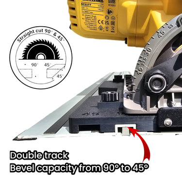 Dewalt DCS577 circular saw adapter guide rail base compatible with DEWALT guide rail track