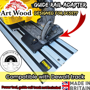 Dewalt DCS577 circular saw adapter guide rail base compatible with DEWALT guide rail track