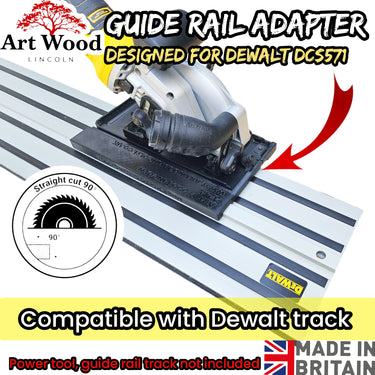 Dewalt DCS571 circular saw adapter guide rail base compatible with DEWALT guide rail track