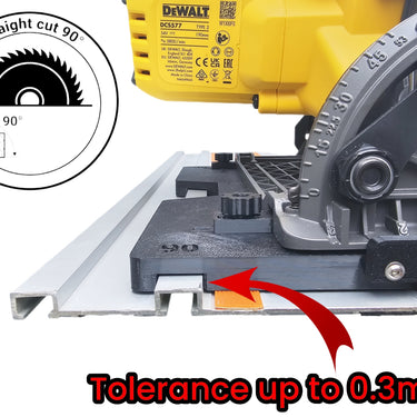 Dewalt DCS577 circular saw adapter guide rail base compatible with EVOLUTION guide rail track