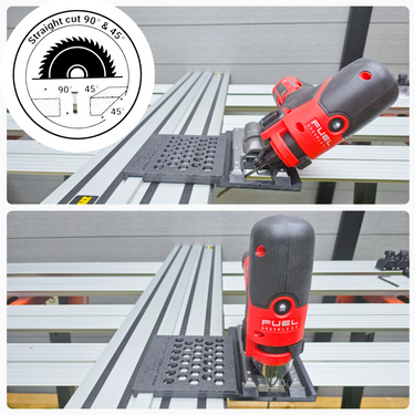 Milwaukee M12 FJS-0 jigsaw adapter guide rail base compatible with DEWALT guide rail track