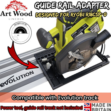 Ryobi R18CSP-0 RWSL1801 circular saw adapter guide rail base compatible with EVOLUTION guide rail track