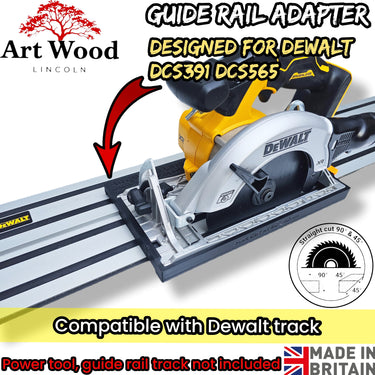 Dewalt DCS391 DCS565 circular saw adapter guide rail base compatible with DEWALT guide rail track