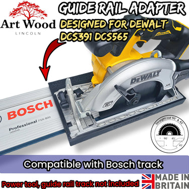Dewalt DCS391 DCS565 circular saw adapter guide rail base compatible with BOSCH MAFELL guide rail track