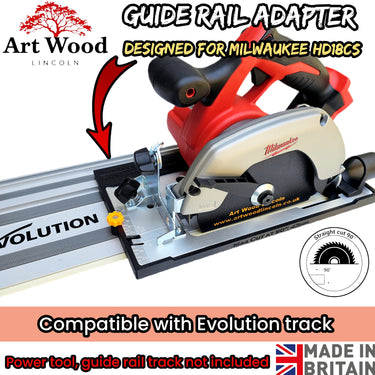 Milwaukee HD18CS 2630-20 circular saw adapter guide rail base compatible with EVOLUTION guide rail track