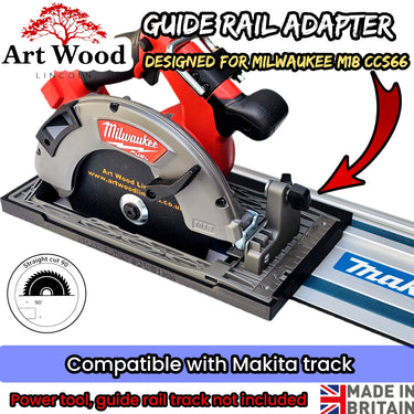 Milwaukee M18CCS66 M18FCS66 2732-20 circular saw adapter guide rail base compatible with MAKITA guide rail track