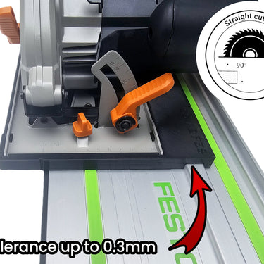 Evolution R165CCSL circular saw adapter guide rail base compatible with FESTOOL guide rail track