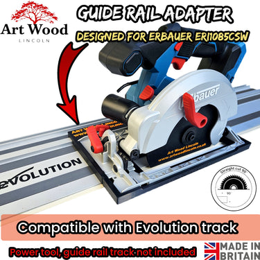 Erbauer ERI1085CSW circular saw adapter guide rail base compatible with EVOLUTION guide rail track