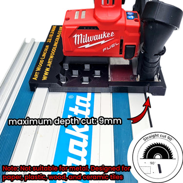 Milwaukee M12FCOT-0 76mm Cut Off Tool adapter 90 degree compatible with MAKITA guide rail track
