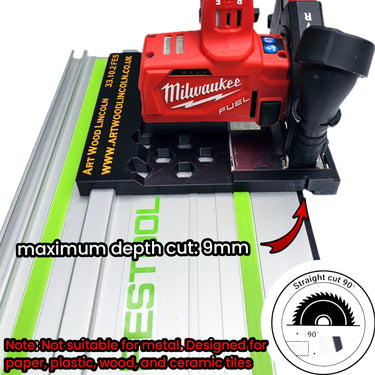 Milwaukee M12FCOT-0 76mm Cut Off Tool adapter 90 degree compatible with FESTOOL guide rail track