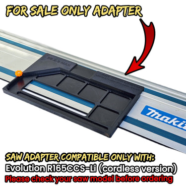 Evolution R165CCS165-Li (cordless) circular saw adapter shoe base plate compatible with MAKITA guide rail track