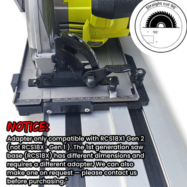 Ryobi RCS18X1 circular saw adapter guide rail base compatible with RYOBI guide rail track