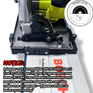 Ryobi RCS18X1 circular saw adapter guide rail base compatible with BOSCH MAFELL guide rail track