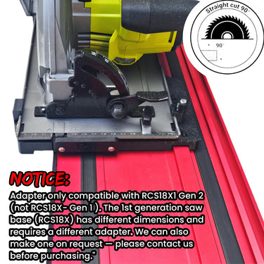 Ryobi RCS18X1 circular saw adapter guide rail base compatible with MILWAUKEE guide rail track