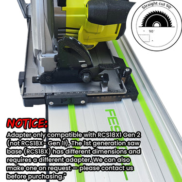 Ryobi RCS18X1 circular saw adapter guide rail base compatible with FESTOOL guide rail track