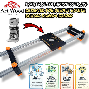 Dewalt DCW600 DCW604 D26200 Router flattening jig Sled planer thicknesser trim & plunge base