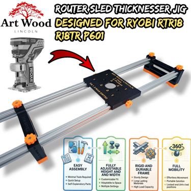 Ryobi RTR18-0 R18TR-0 P601 Router flattening jig Sled planer thicknesser trim base