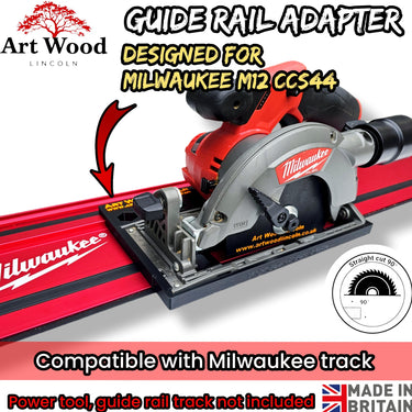 Milwaukee M12CCS44 2530-20 circular saw adapter guide rail base compatible with MILWAUKEE guide rail track