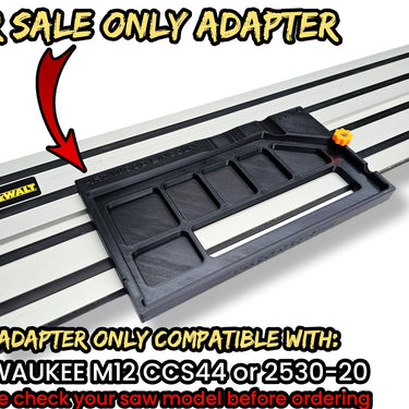 Milwaukee M12CCS44 2530-20 circular saw adapter guide rail base compatible with DEWALT guide rail track