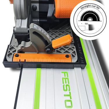 Evolution R185CCS-Li (cordless) circular saw adapter shoe base plate compatible with FESTOOL guide rail track