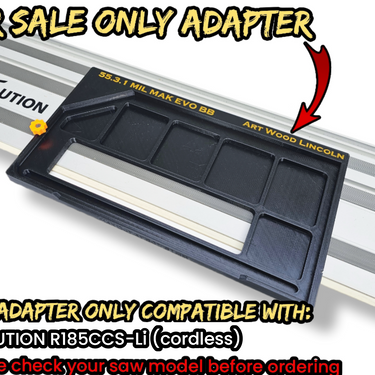 Evolution R185CCS-Li (cordless) circular saw adapter shoe base plate compatible with EVOLUTION guide rail track