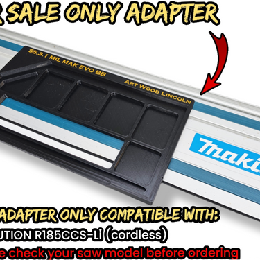 Evolution R185CCS-Li (cordless) circular saw adapter shoe base plate compatible with MAKITA guide rail track
