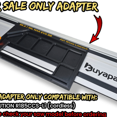 Evolution R185CCS-Li (cordless) circular saw adapter shoe base plate compatible with BUYAPARCEL guide rail track