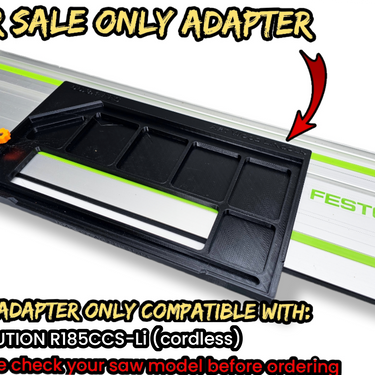 Evolution R185CCS-Li (cordless) circular saw adapter shoe base plate compatible with FESTOOL guide rail track