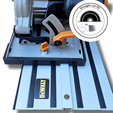 Evolution R185CCSL (corded) circular saw adapter shoe base plate compatible with DEWALT guide rail track