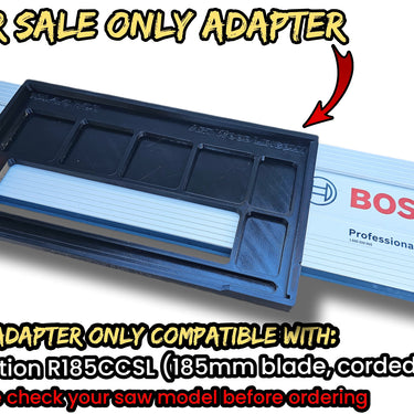 Evolution R185CCSL (corded) circular saw adapter shoe base plate compatible with BOSCH MAFELL guide rail track