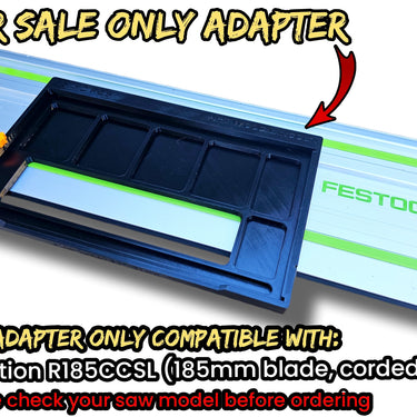 Evolution R185CCSL (corded) circular saw adapter shoe base plate compatible with FESTOOL guide rail track